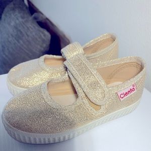 Gold Sparkle Mary Janes